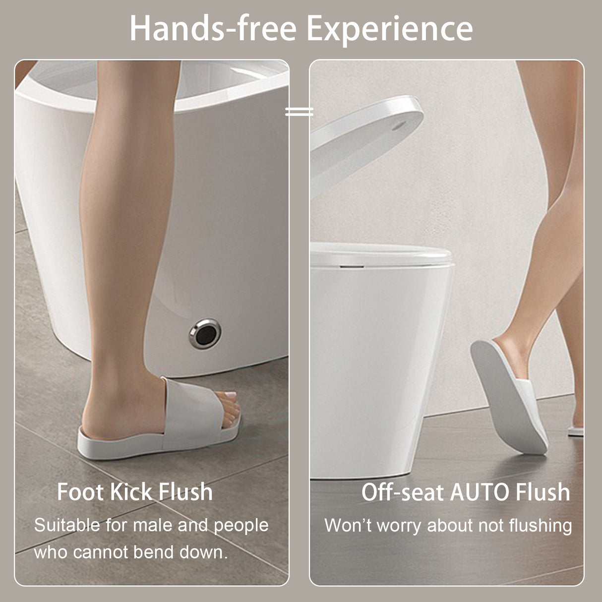 Smart Toilet with Heating, Portable Toilet with Automatic Opening and Closing, 1.28GPF Water Tank Free Toilet, White