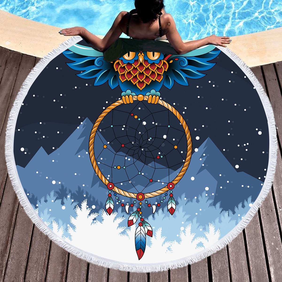 Round Bohemian Beach towel home textile  Beach Towel Tapestry Blanket Julia M LifeStyles