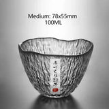 Small personal cup tea tasting cup hammer patterned kung fu heat-resistant glass single cup small cup tea cup Julia M Home & Kitchen