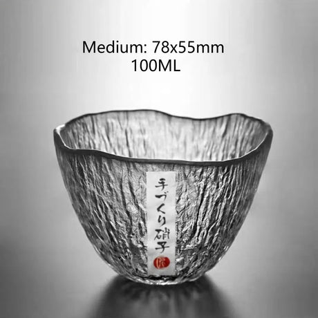 Small personal cup tea tasting cup hammer patterned kung fu heat-resistant glass single cup small cup tea cup Julia M Home & Kitchen