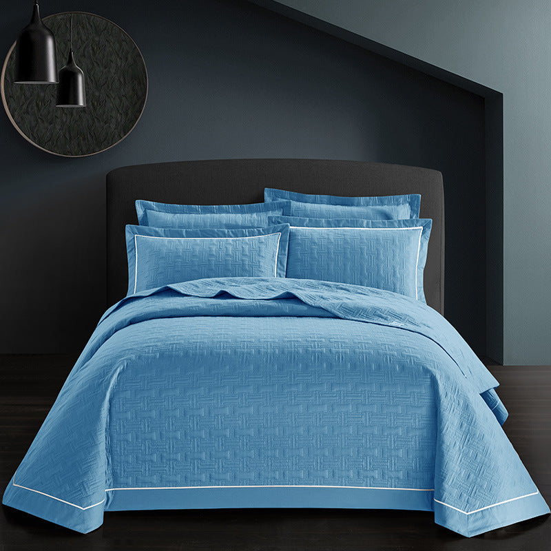 Opulent 3Pcs Cotton Coverlet Embossed Reversible Set