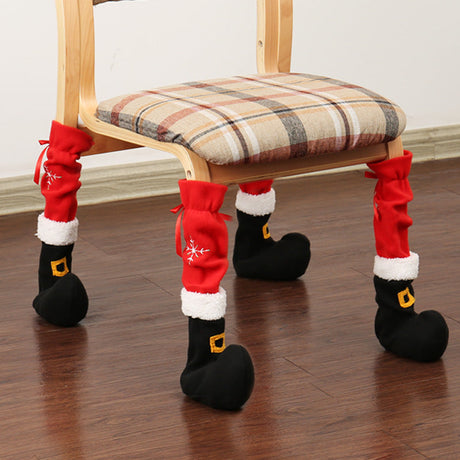 Christmas Chair Foot Cover, Christmas Hotel Decoration Supplies, Embroidered Restaurant Stools, Table Foot Cover Julia M Home & Kitchen