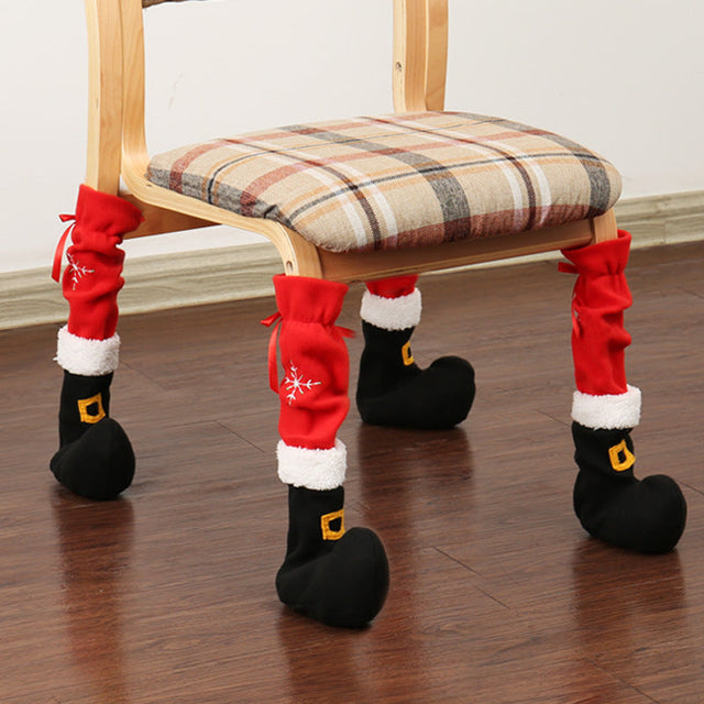 Christmas Chair Foot Cover, Christmas Hotel Decoration Supplies, Embroidered Restaurant Stools, Table Foot Cover Julia M Home & Kitchen