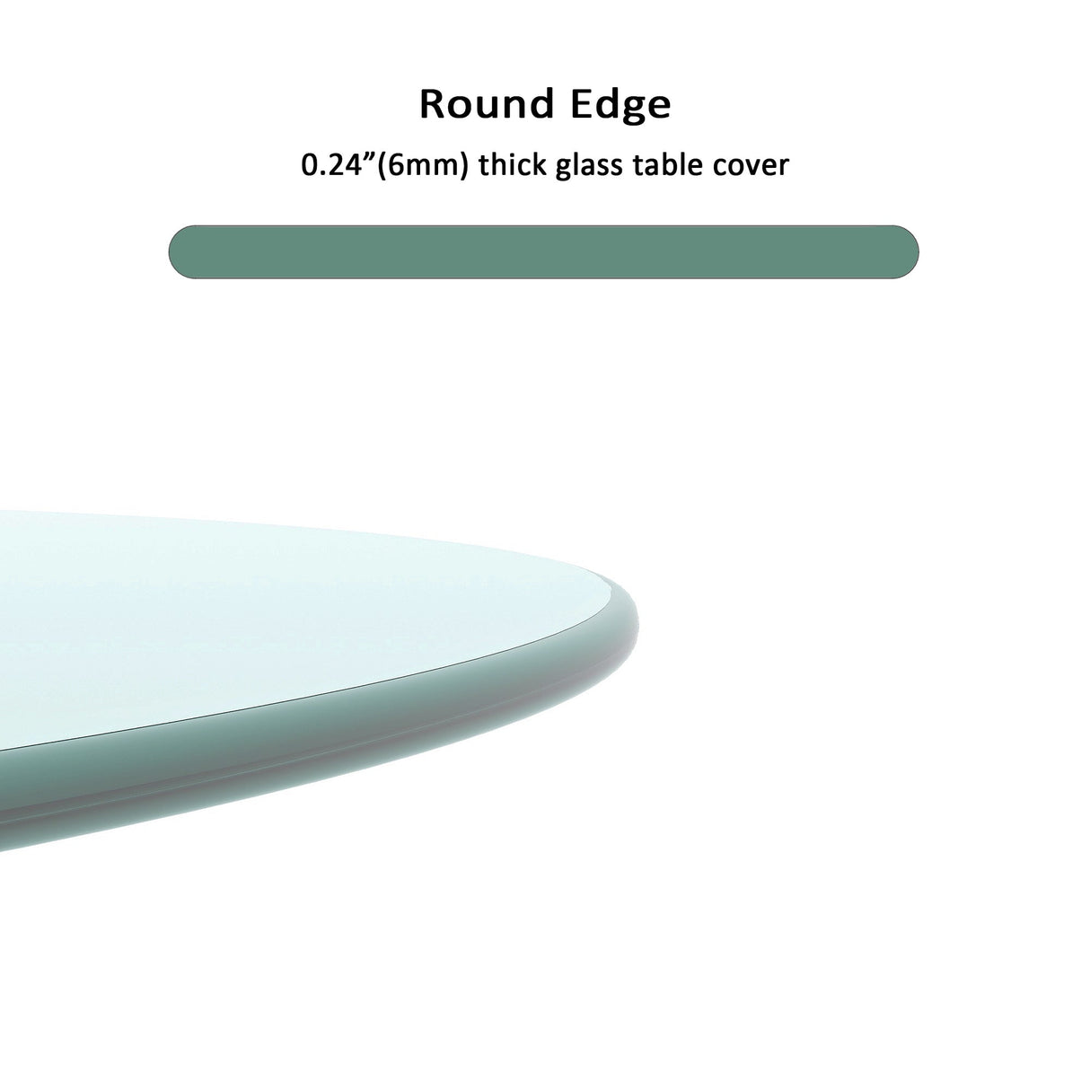 20" Inch Round Tempered Glass Table Top Clear Glass 1/4" Inch Thick Round Polished Edge Julia M Home & Kitchen