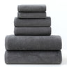 Solid Color Simple Towels 6-piece Cotton Suit