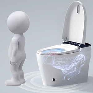 Smart Toilet with Heating, Portable Toilet with Automatic Opening and Closing, 1.28GPF Water Tank Free Toilet, White