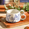 Hand-Painted Blue & White Ceramic Mug
