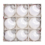 Christmas balls, silk balls, winding balls, painted balls, 8cm, 9pcs, boxed Christmas decorations