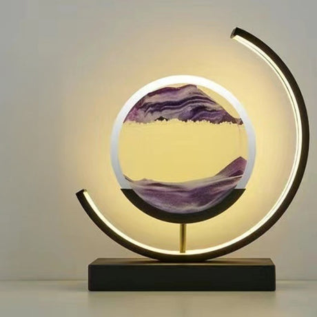European Style LED Flowing Sand Painting Lamp - Elegant Night Light for Home
