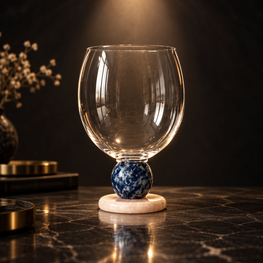 Orba Sculptural Glass Goblet