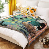 Artistic Cotton-Acrylic Knit Throw Blanket – Elegant American Style Designs