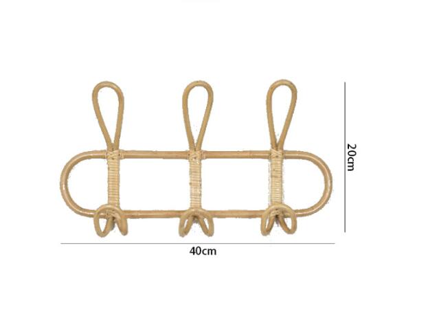 Kids Room Decor Hanger Rattan Wall Hooks Kids Garments Organizer Rack Clothes Hat Hanging Hook Rattan Hanger eprolo