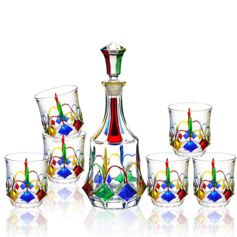 Painted Crystal Glass Liquor Glass Set - High-grade Wine Set
