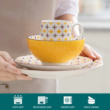 Japanese Style Porcelain Dinnerware Set - 16 Pcs for 4, Microwave & Dishwasher Safe Julia M LifeStyles