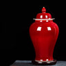 Langhong Large Glazed Ceramic Floor Vase with Antique Finish