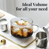 Vintage 14 Oz Embossed Glass Coffee and Tea Mugs