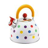 2.5L Stainless Steel Whistling Teapot - Dot Colour Design - Julia M LifeStyles
