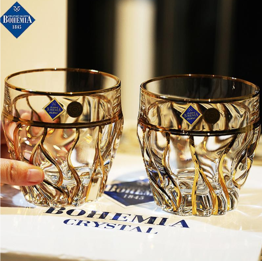 Aurelia Gold-Accent Whiskey Glasses