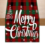 Christmas red black checkered white linen table flag cabinet decoration table flag restaurant dining table tablecloth tablecloth tea flag