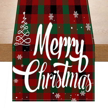 Christmas red black checkered white linen table flag cabinet decoration table flag restaurant dining table tablecloth tablecloth tea flag