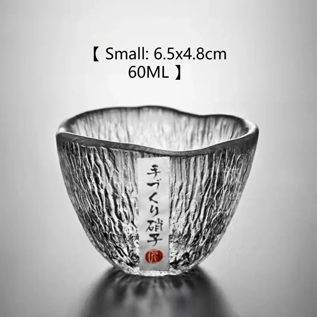 Small personal cup tea tasting cup hammer patterned kung fu heat-resistant glass single cup small cup tea cup Julia M Home & Kitchen