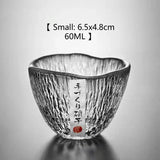 Small personal cup tea tasting cup hammer patterned kung fu heat-resistant glass single cup small cup tea cup Julia M Home & Kitchen