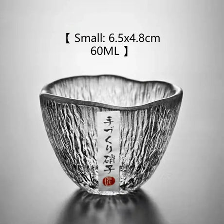 Small personal cup tea tasting cup hammer patterned kung fu heat-resistant glass single cup small cup tea cup Julia M Home & Kitchen