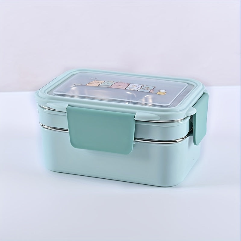 1pc Programmable Stainless Steel Lunch Box with Grids, Leakproof Bento Container, Dishwasher Safe, Rectangle Food Storage for Office, School, Canteen, Home Kitchen - No Electricity Needed,Back to School Julia M LifeStyles