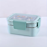 1pc Programmable Stainless Steel Lunch Box with Grids, Leakproof Bento Container, Dishwasher Safe, Rectangle Food Storage for Office, School, Canteen, Home Kitchen - No Electricity Needed,Back to School Julia M LifeStyles