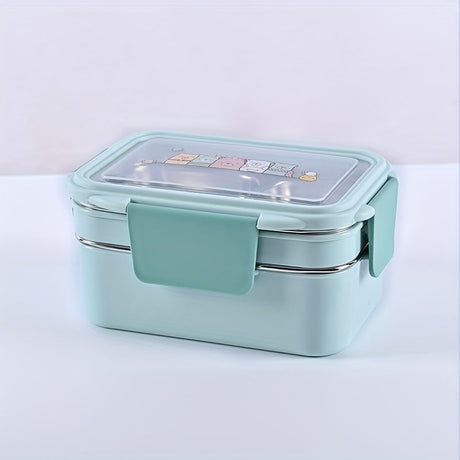 1pc Programmable Stainless Steel Lunch Box with Grids, Leakproof Bento Container, Dishwasher Safe, Rectangle Food Storage for Office, School, Canteen, Home Kitchen - No Electricity Needed,Back to School Julia M LifeStyles
