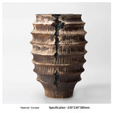 Wabi-Sabi Elegance: Vintage-Inspired Glazed Ceramic Vase