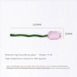 Colored Glass Bowl, Fruit Salad Bowl, Soup Bowl, Tableware, Household Heat-Resistant Transparent Rice Bowl, Spoon Set