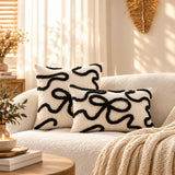 Bow Line Embroidered Pillow Cover