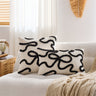 Bow Line Embroidered Pillow Cover