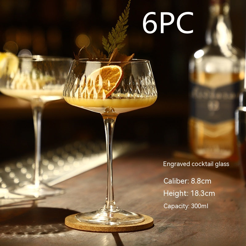Engraved Cocktail Special Creative Glass Embossed Goblet