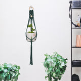 Green Hanging Basket Green Plant Wall Hanging Flower Pot Bohemian Hand-Woven Net Pocket Flower Pot Balcony Decoration