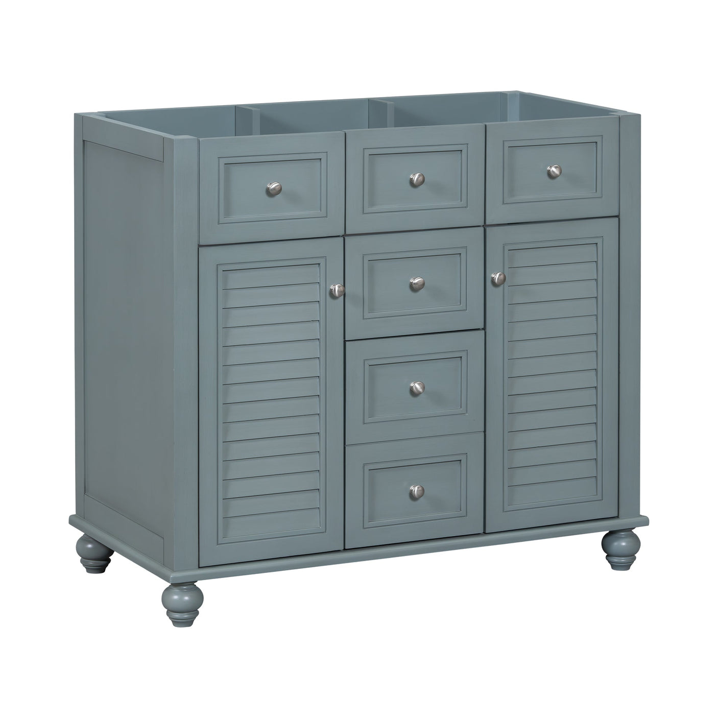 36 "No sink, with 2 drawers and soft closing door, independent makeup rack, bathroom cabinet, blue (excluding sink) Julia M Home & Kitchen
