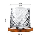 Hand drawn rotating glass cups multiple multi-purpose whiskey glasses rotating glass cups