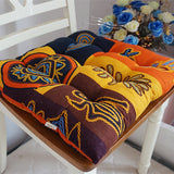 Dark Retro Southeast Asian Cotton Linen Luxurious Chair Cushion