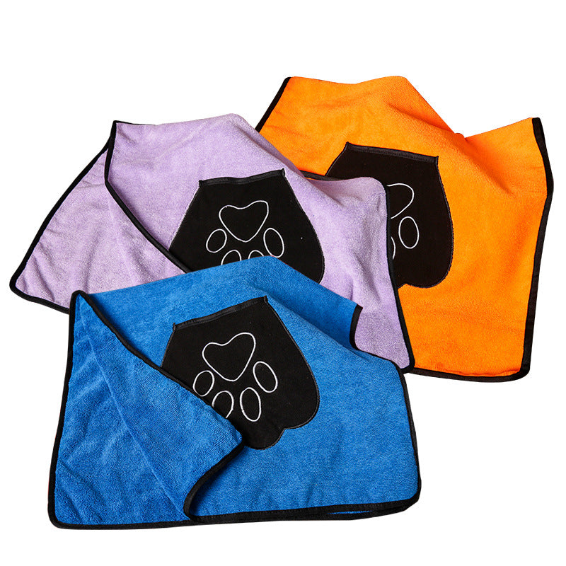 Luxurious Blue-Purple Pet Absorbent Cotton Towel – Soft, Stylish & Travel-Ready