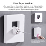 Indoor Outdoor Retractable Stretch Washing Invisible Line Mounted Drying Rope Laundry Clothes Line 13.8ft Automatic Wall Hanging