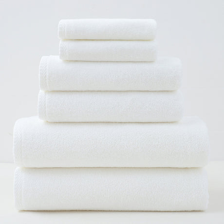 Solid Color Simple Towels 6-piece Cotton Suit