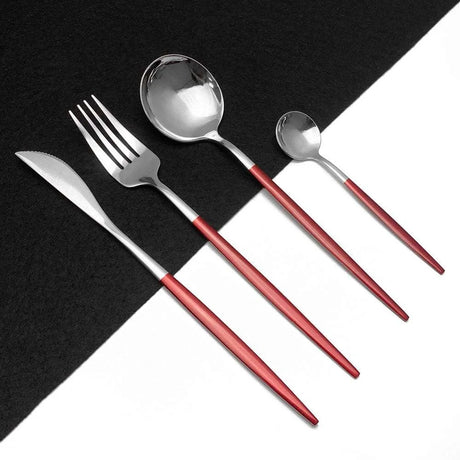24Pcs/set Stainless Steel Black Gold/Black Cutlery set 24Pcs/set Stainless Steel Black Gold/Black Cutlery set 2255801041991007-China-Silver Flatware sets 54