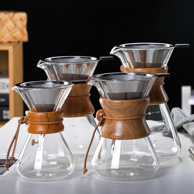 Minimalist High Borosilicate Glass Hand Brewed Coffee Pot