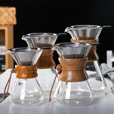 Minimalist High Borosilicate Glass Hand Brewed Coffee Pot