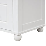 Tall bathroom storage cabinet with two drawers and adjustable shelves for independent storage