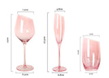 Flamingo Slanted Pink Crystal Champagne Goblet Set Julia M Home & Kitchen