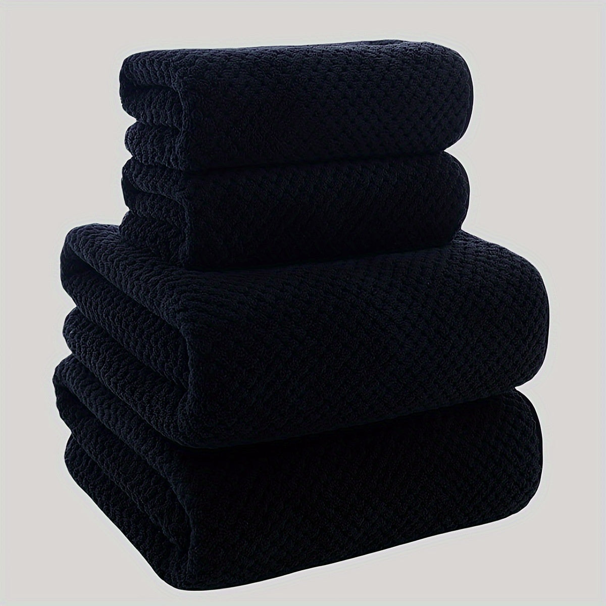 4-Piece Plush Coral Fleece Luxury Bath Towel Set