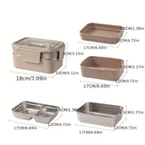 1pc Programmable Stainless Steel Lunch Box with Grids, Leakproof Bento Container, Dishwasher Safe, Rectangle Food Storage for Office, School, Canteen, Home Kitchen - No Electricity Needed,Back to School Julia M LifeStyles