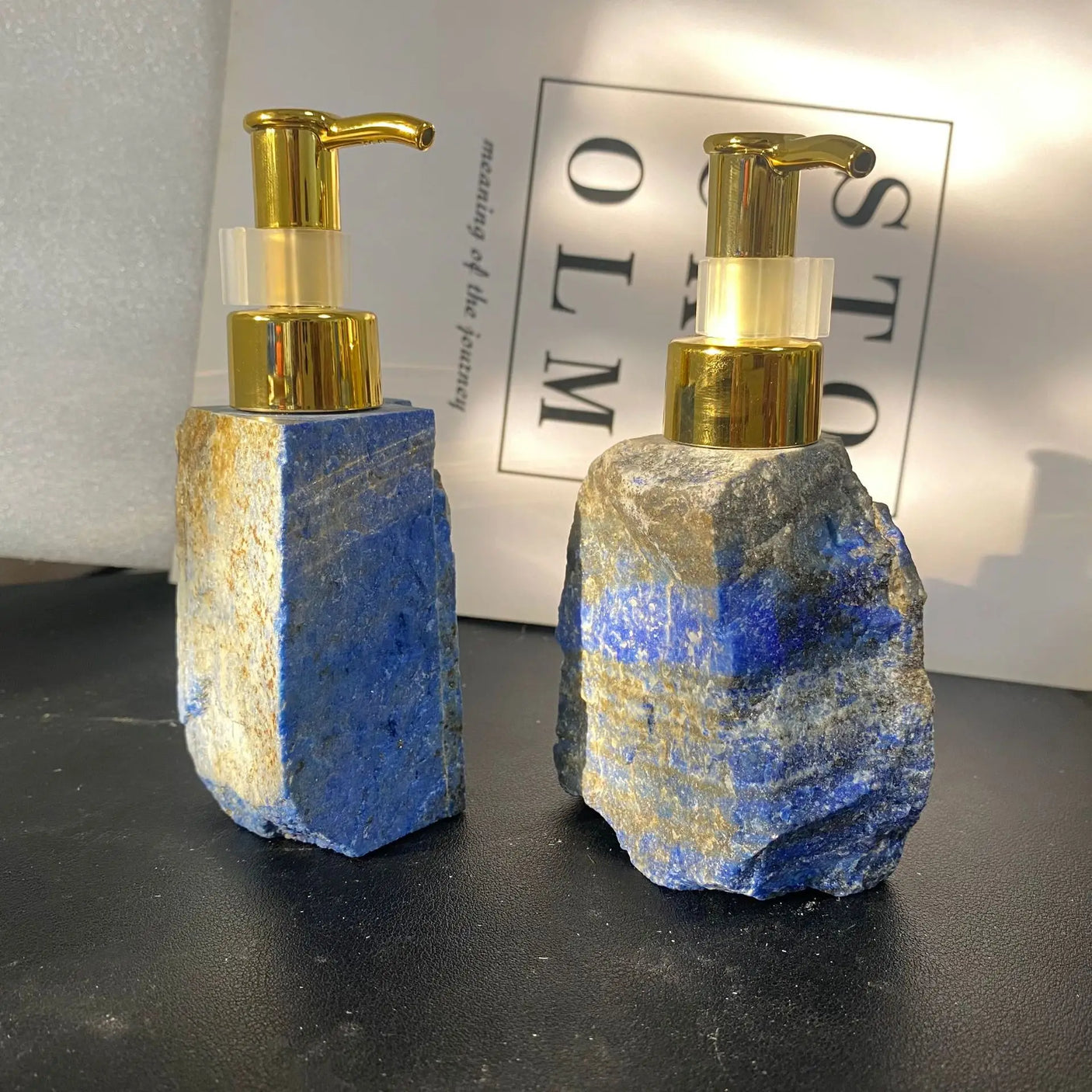 1 PCS Natural Pink Crystal Stone Press Bottle Dispenser 30ml Liquid Dispenser Shower Gel Wash Light Luxury Bathroom Accessory - Julia M LifeStyles